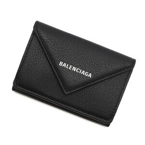 Balenciaga Paper Tri fold Wallet Black